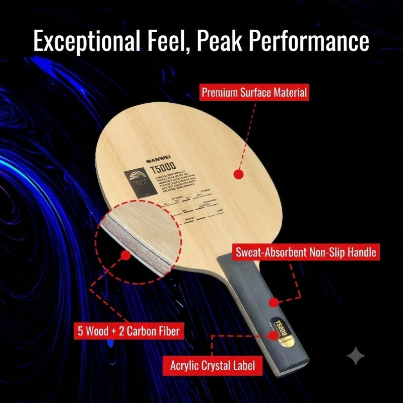 Table Tennis Viscaria - 1pcs SANWEI T5000 Table Tennis Blade